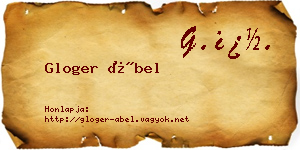 Gloger Ábel névjegykártya